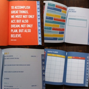 This is how the Kikki K Goals Journal is organised for each month. There's a whole lot of helpful information and activities to do on goal setting before you get specific for each month.